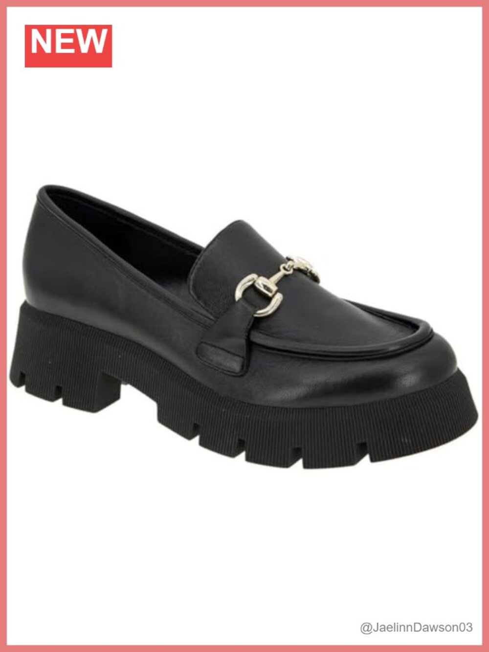 BCBGeneration Raylin Leather Loafers Block Heel Padded Footbed